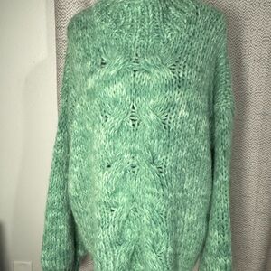 Bohme Soft Mint Cowl Neck Sweater